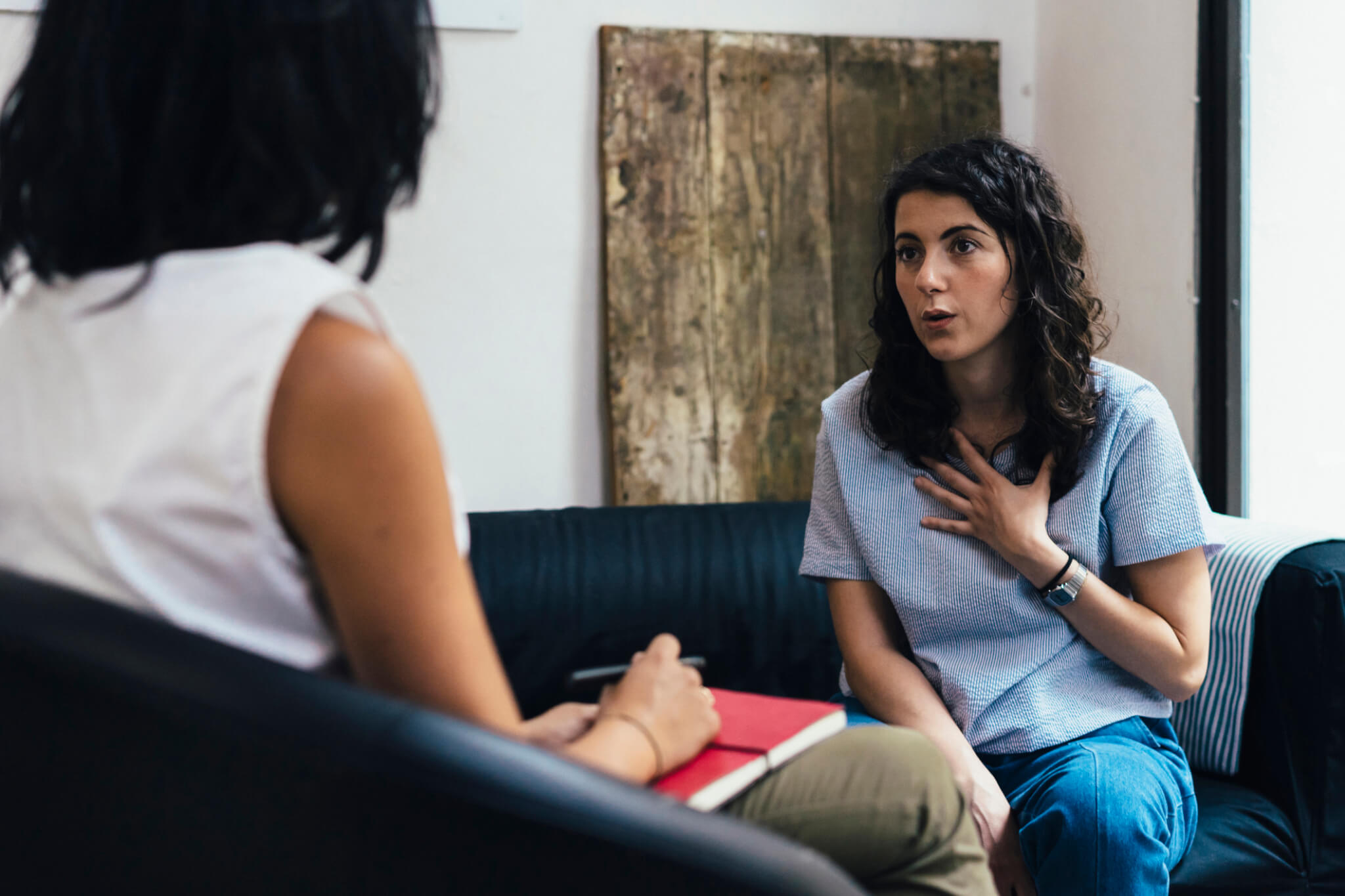 Woman during a psychotherapy session